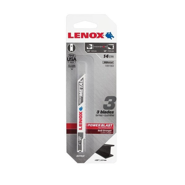 Lenox JIGSAW BLD 3-5/8""14T 3PK 1991563